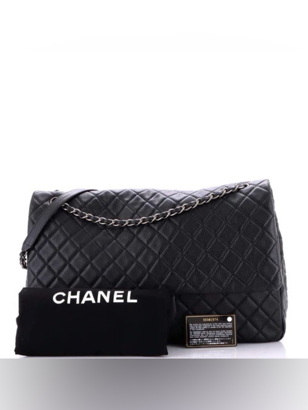 CHANEL Calfskin Quilted XXL Travel Flap Bag in Black - Picture 8 of 15